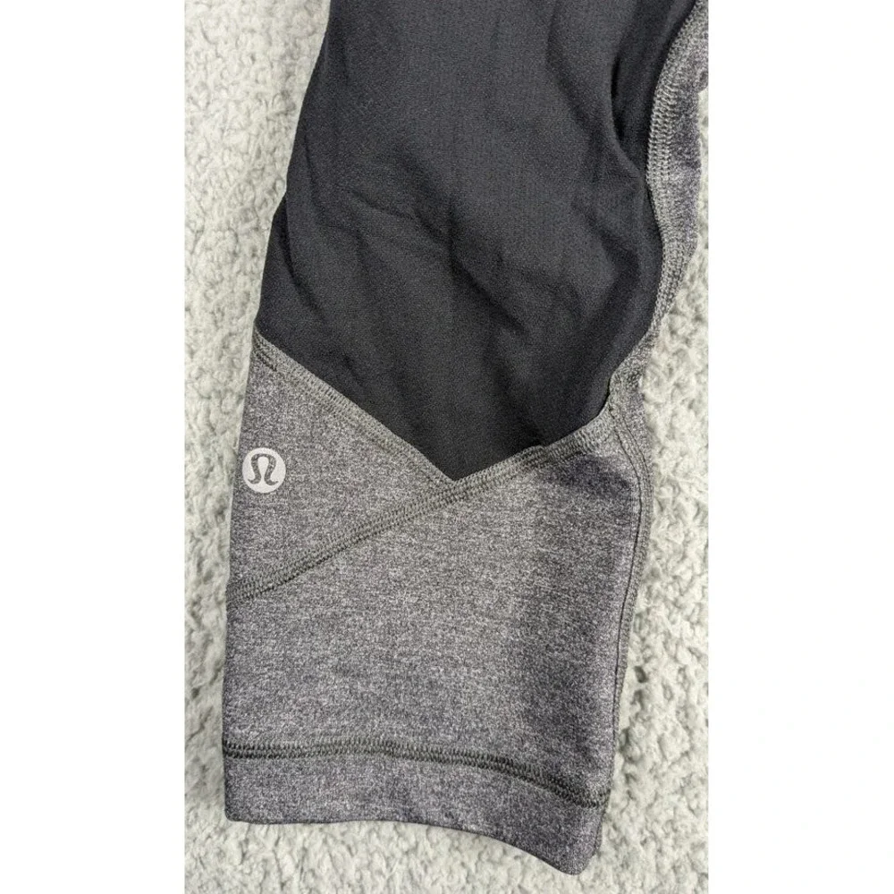 Lululemon Pace Rival Crop Leggings Women's 4 Heathered Black 22